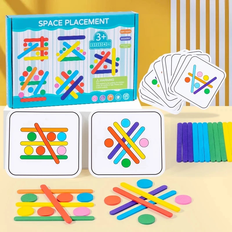 Woodworking Kids Toys - Kids Rainbow Stick Thinking Puzzle Wooden