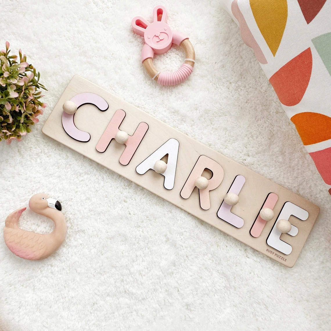 Woodworking Kids Toys - Personalized Name Puzzle With Pegs |