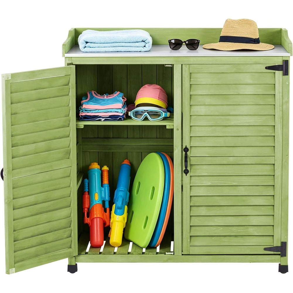 Outdoor Potting Bench with Met - огляд і ціна Workbench Woodworking