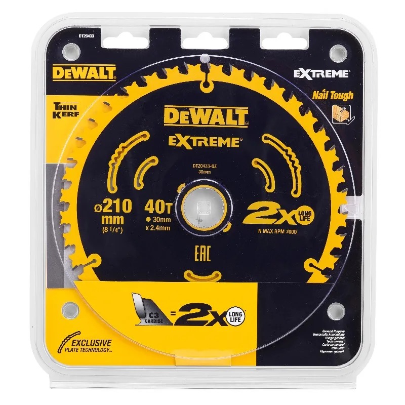 DEWALT DT20433 Extreme 210mm 4 - огляд і ціна Woodworking Kerf