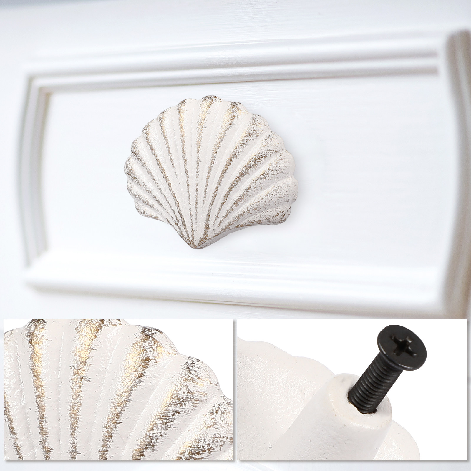 2Pcs Ocean Inspired Shell Cabi - огляд і ціна Woodworking Inspiration