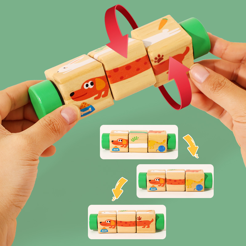 1pcs Baby Wooden Rotating Anim - огляд і ціна Woodworking Kids Toys