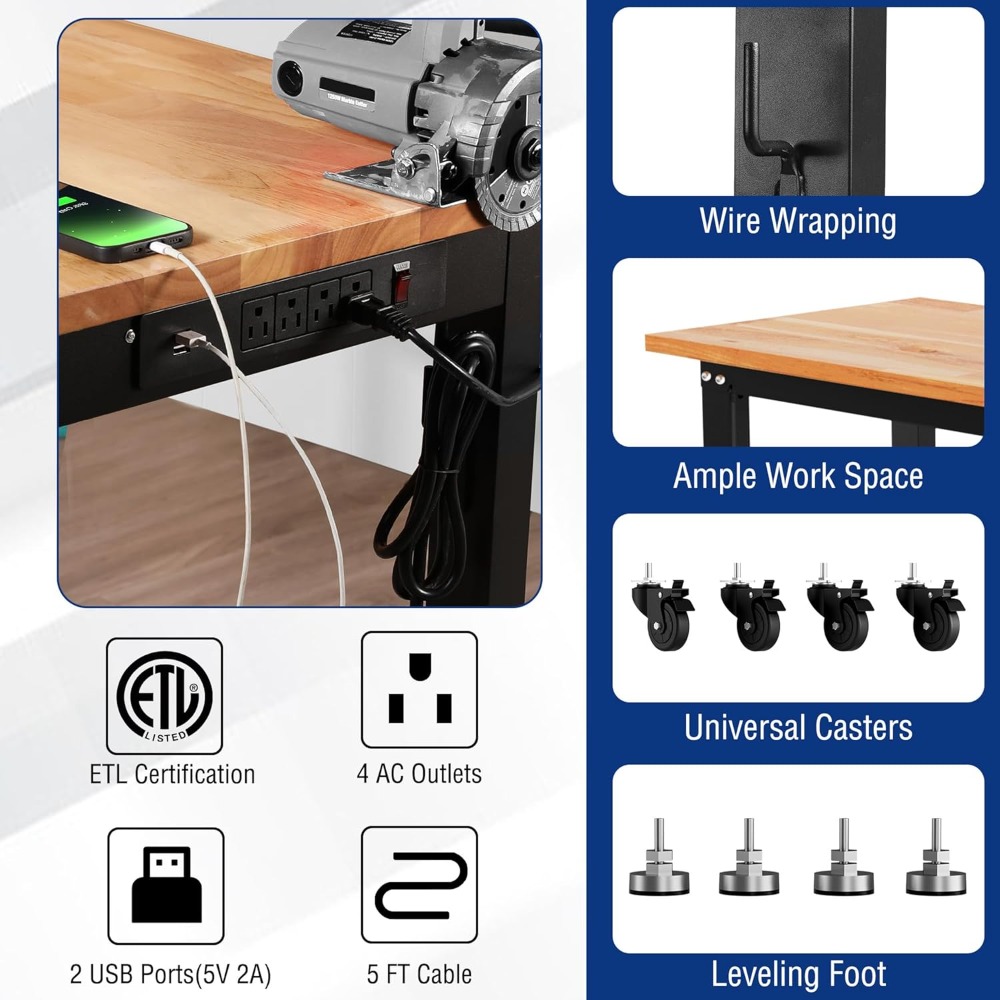 Garage Workbench, 48X22 Adjust - огляд і ціна Workbench Woodworking