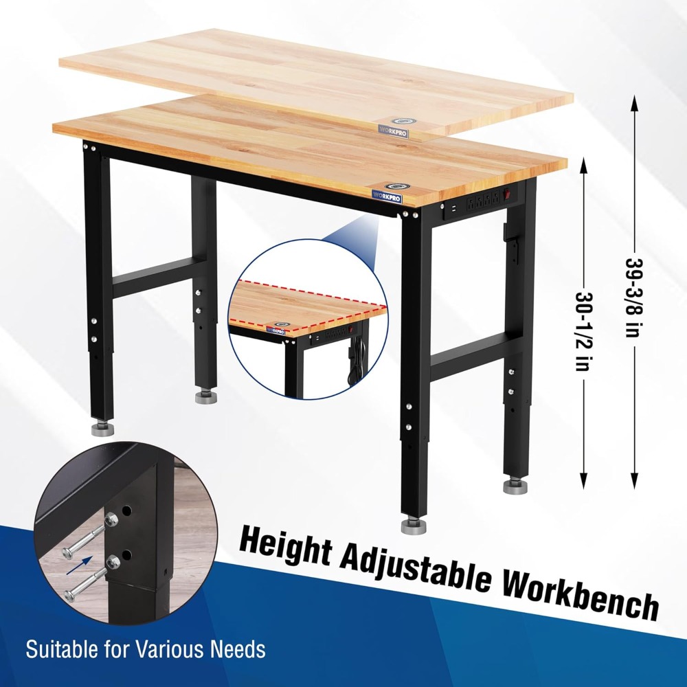 Garage Workbench, 48X22 Adjust - огляд і ціна Workbench Woodworking
