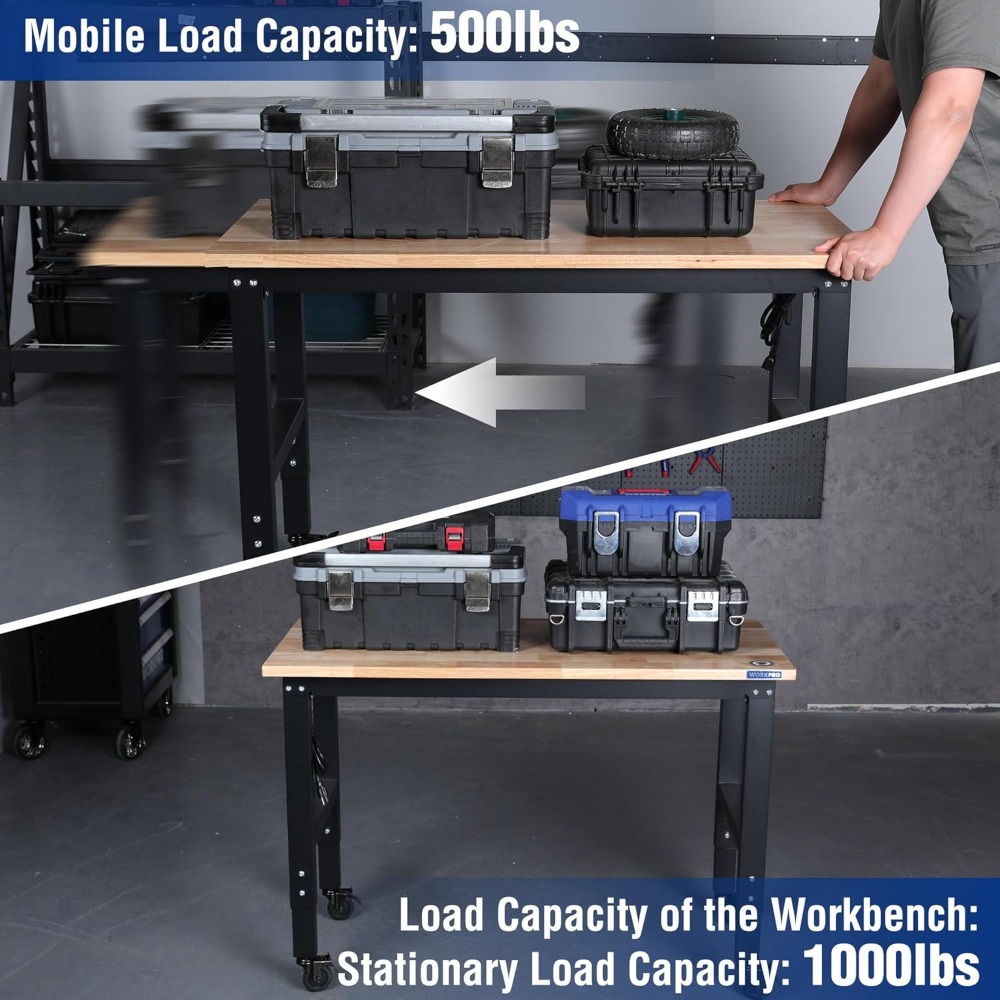 Garage Workbench, 48X22 Adjust - огляд і ціна Workbench Woodworking